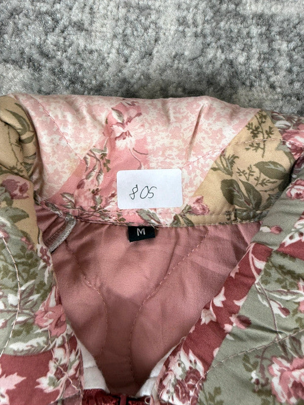 Veste en quilt crop style sportswear design unique vintage fait main upcyclé retravaillé n•805