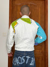 Veste en quilt crop style sportswear design unique vintage fait main upcyclé retravaillé n•807
