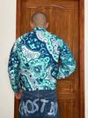 Veste en quilt crop style sportswear design unique vintage fait main upcyclé retravaillé n•808
