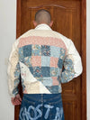 Veste en quilt crop style sportswear design unique vintage fait main upcyclé retravaillé n•809