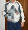 Veste en quilt crop style sportswear design unique vintage fait main upcyclé retravaillé n•809