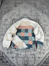 Veste en quilt crop style sportswear design unique vintage fait main upcyclé retravaillé n•809
