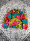 Veste en quilt crop style sportswear design unique vintage fait main upcyclé retravaillé n•810
