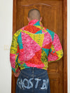 Veste en quilt crop style sportswear design unique vintage fait main upcyclé retravaillé n•810