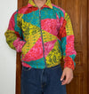 Veste en quilt crop style sportswear design unique vintage fait main upcyclé retravaillé n•810