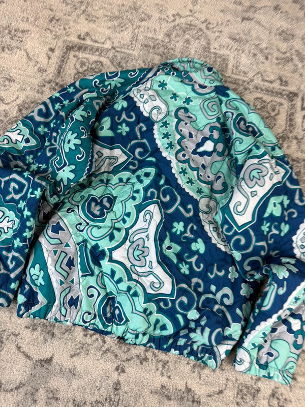 Veste en quilt crop style sportswear design unique vintage fait main upcyclé retravaillé n•811