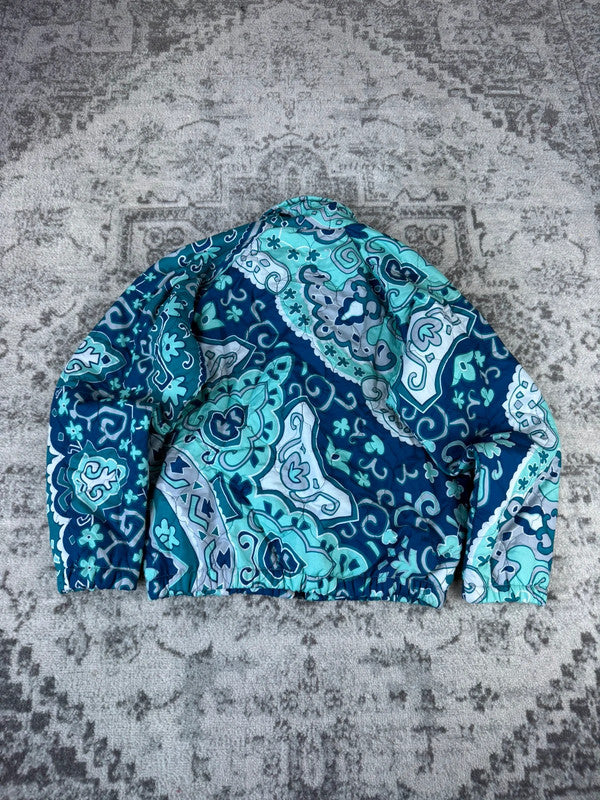 Veste en quilt crop style sportswear design unique vintage fait main upcyclé retravaillé n•811