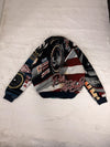 Veste harrington en tapisserie design unique fait main upcyclé retravaillé et tissé taille M n•827