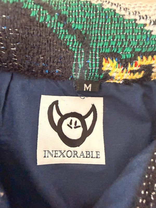 Veste harrington en tapisserie design unique fait main upcyclé retravaillé et tissé taille M n•827
