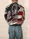Veste harrington en tapisserie design unique fait main upcyclé retravaillé et tissé taille M n•827