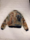Veste Harrington en tapisserie design unique fait main upcyclé retravaillé et tissé taille M n•828