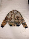 Veste Harrington en tapisserie design unique fait main upcyclé retravaillé et tissé taille M n•828