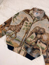 Veste Harrington en tapisserie design unique fait main upcyclé retravaillé et tissé taille M n•828