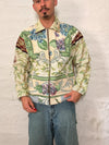 Veste Harrington en tapisserie design unique fait main upcyclé retravaillé et tissé taille S n•829