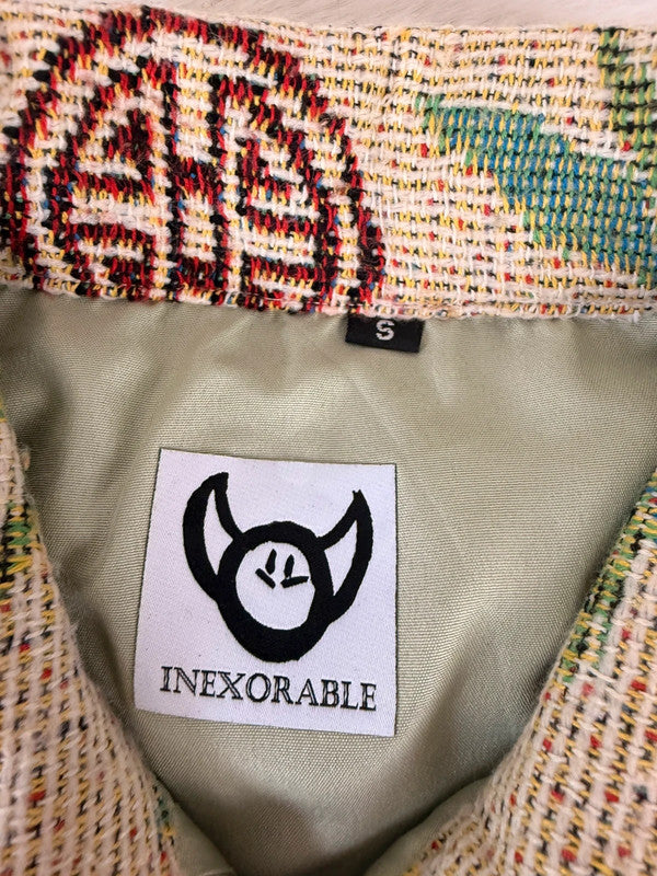 Veste Harrington en tapisserie design unique fait main upcyclé retravaillé et tissé taille S n•829