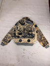 Veste Harrington en tapisserie design unique fait main upcyclé retravaillé et tissé taille XS n•830