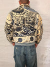 Veste Harrington en tapisserie design unique fait main upcyclé retravaillé et tissé taille XS n•830