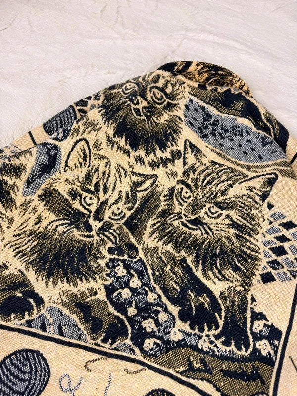 Veste Harrington en tapisserie design unique fait main upcyclé retravaillé et tissé taille XS n•830