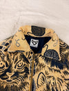 Veste Harrington en tapisserie design unique fait main upcyclé retravaillé et tissé taille XS n•830