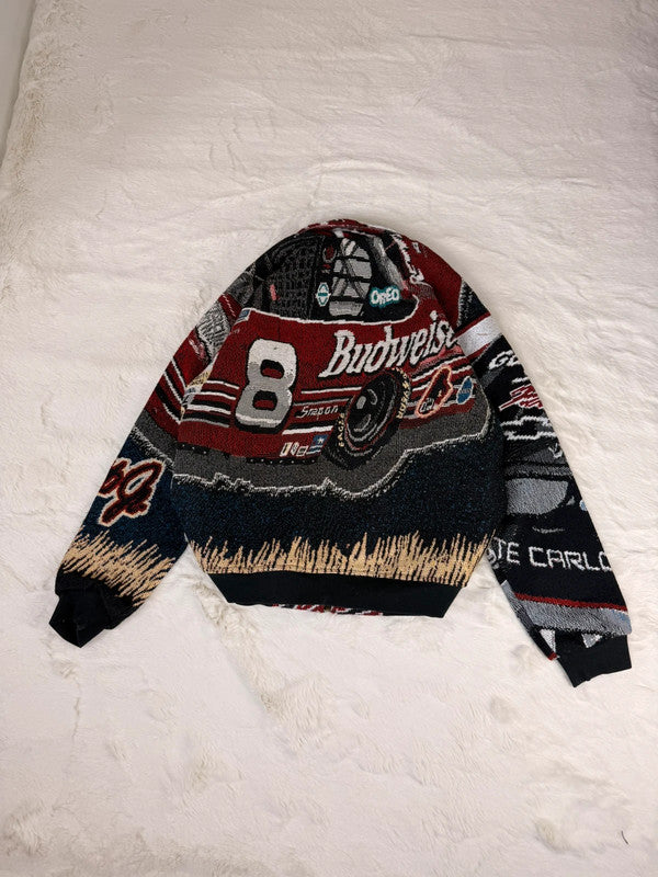 Veste Harrington en tapisserie design unique fait main upcyclé retravaillé et tissé taille S n•832