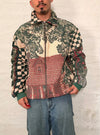 Veste Harrington en tapisserie design unique fait main upcyclé retravaillé et tissé taille XL n•833