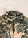 Veste Harrington en tapisserie design unique fait main upcyclé retravaillé et tissé taille XL n•833