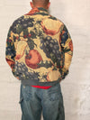 Veste Harrington en tapisserie design unique fait main upcyclé retravaillé et tissé taille L n•834