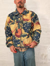 Veste Harrington en tapisserie design unique fait main upcyclé retravaillé et tissé taille L n•834