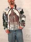 Veste Harrington en tapisserie design unique fait main upcyclé retravaillé et tissé taille L n•835