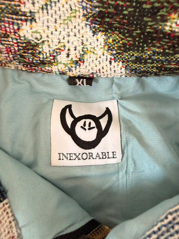 Veste Harrington en tapisserie design unique fait main upcyclé retravaillé et tissé taille XL n•836