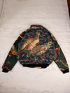 Veste Harrington en tapisserie design unique fait main upcyclé retravaillé et tissé taille XL n•837