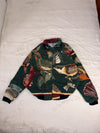 Veste Harrington en tapisserie design unique fait main upcyclé retravaillé et tissé taille XL n•837