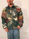 Veste Harrington en tapisserie design unique fait main upcyclé retravaillé et tissé taille XL n•837