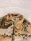 Veste Harrington en tapisserie design unique fait main upcyclé retravaillé et tissé taille L n•838