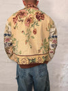 Veste Harrington en tapisserie design unique fait main upcyclé retravaillé et tissé taille L n•838