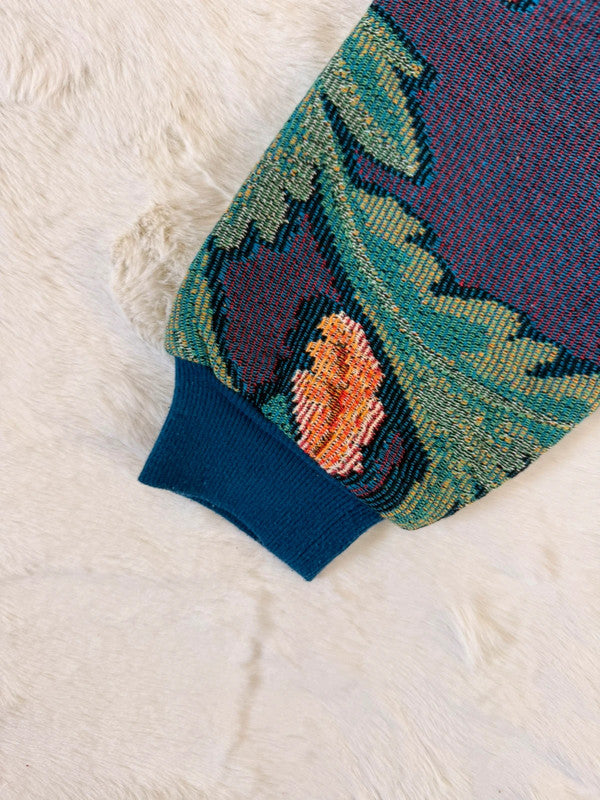 Veste Harrington en tapisserie design unique fait main upcyclé retravaillé et tissé taille M n•840