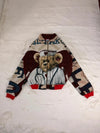 Veste Harrington en tapisserie design unique fait main upcyclé retravaillé et tissé taille M n•841