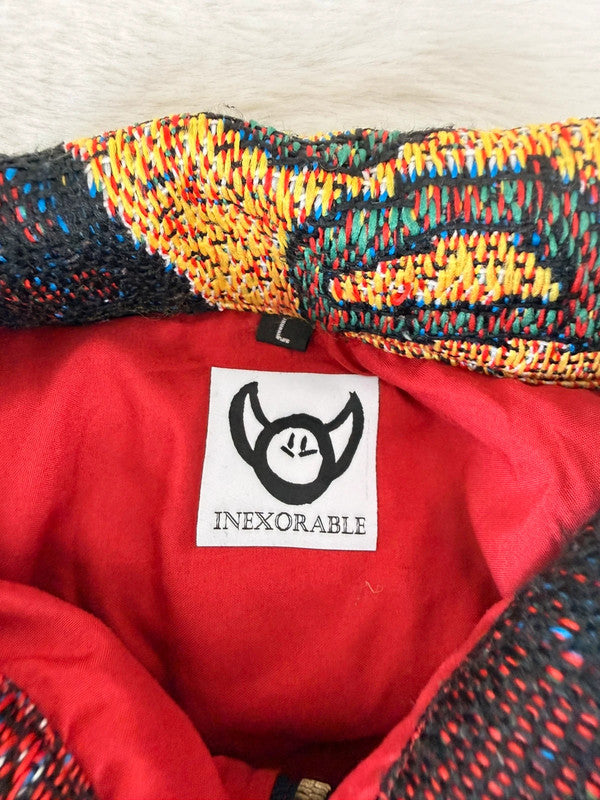 Veste Harrington en tapisserie design unique fait main upcyclé retravaillé et tissé taille L n•842