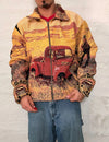 Veste Harrington en tapisserie design unique fait main upcyclé retravaillé et tissé taille XL n•843