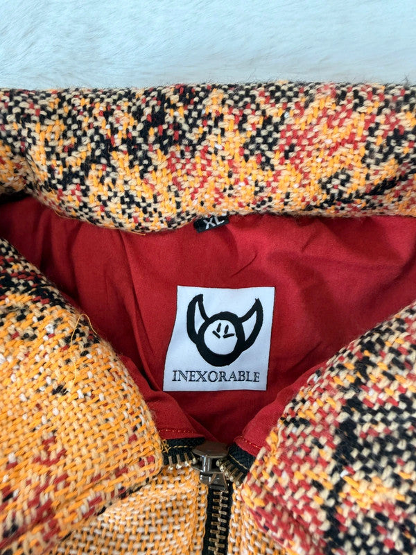 Veste Harrington en tapisserie design unique fait main upcyclé retravaillé et tissé taille XL n•843