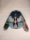 Veste Harrington en tapisserie design unique fait main upcyclé retravaillé et tissé taille S n•845