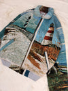 Veste Harrington en tapisserie design unique fait main upcyclé retravaillé et tissé taille S n•845
