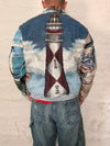 Veste Harrington en tapisserie design unique fait main upcyclé retravaillé et tissé taille S n•845