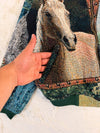 Veste Harrington en tapisserie design unique fait main upcyclé retravaillé et tissé taille S n•846