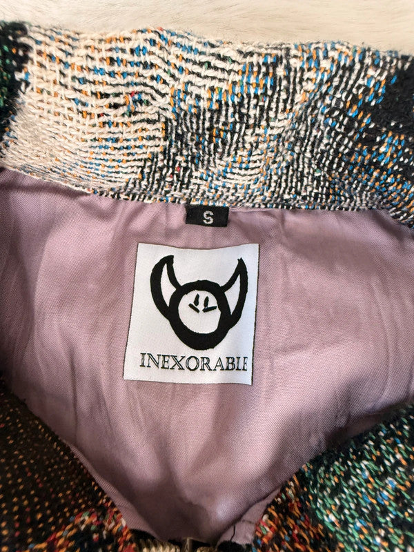 Veste Harrington en tapisserie design unique fait main upcyclé retravaillé et tissé taille S n•846