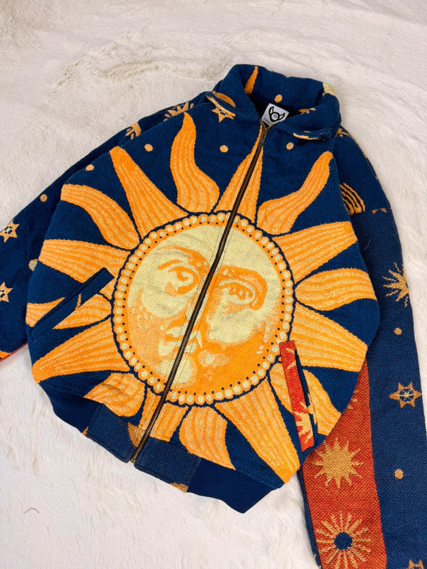 Veste Harrington en tapisserie design unique fait main upcyclé retravaillé et tissé taille S n•847