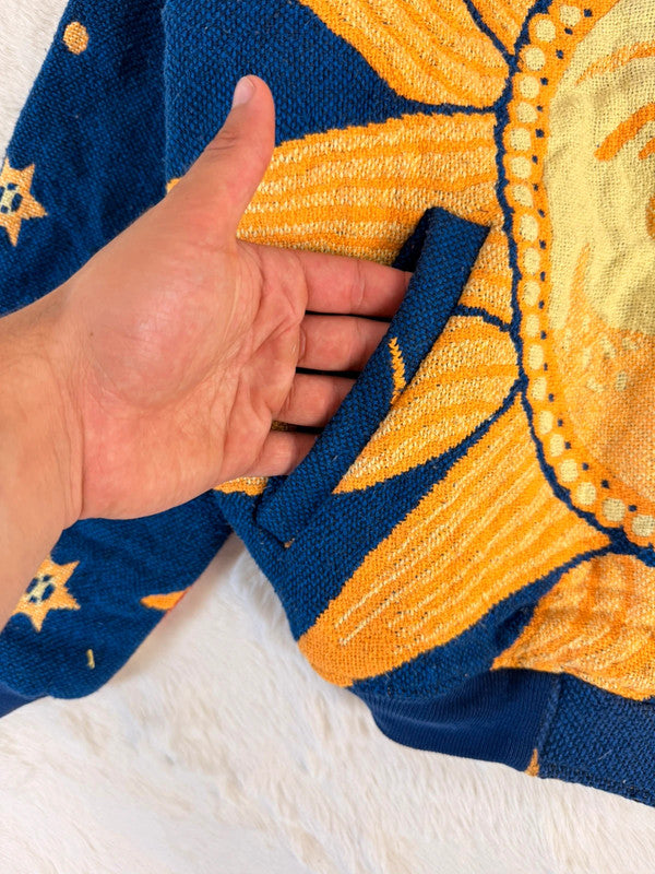 Veste Harrington en tapisserie design unique fait main upcyclé retravaillé et tissé taille S n•847