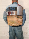 Veste Harrington en tapisserie design unique fait main upcyclé retravaillé et tissé taille S n•848