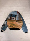 Veste Harrington en tapisserie design unique fait main upcyclé retravaillé et tissé taille S n•848