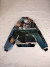 Veste Harrington en tapisserie design unique fait main upcyclé retravaillé et tissé taille S n•848
